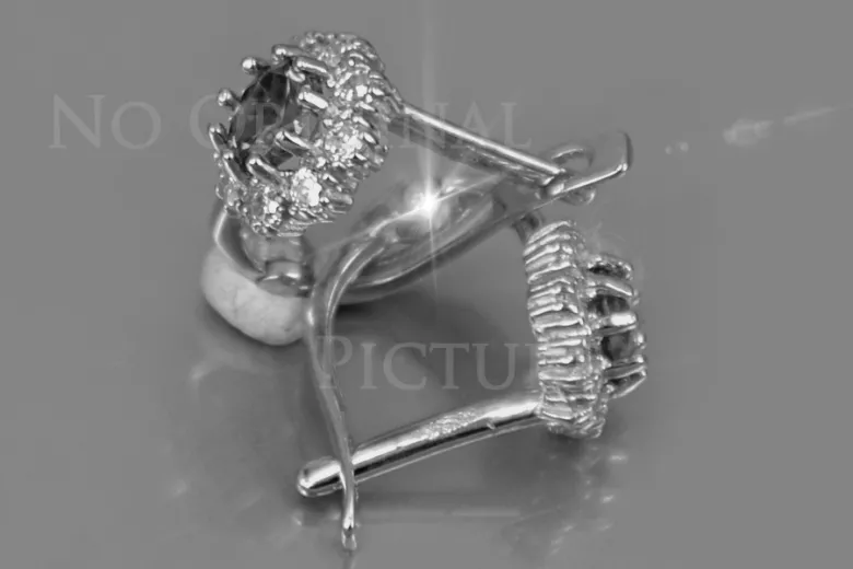 Vintage ροζ σκουλαρίκια 14k 585 λουλούδια με Αλεξανδρίτη, Ρουμπίνι, Ζαφείρι, Σμαράγδι, Ζιργκόν cec004r