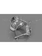 Vintage ροζ σκουλαρίκια 14k 585 λουλούδια με Αλεξανδρίτη, Ρουμπίνι, Ζαφείρι, Σμαράγδι, Ζιργκόν cec004r