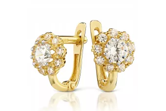Italienisch gelb 14 Karat Gold Alexandrit Rubin Smaragd Saphir Zirkon Ohrringe cer004y
