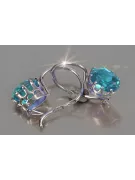 Silver 925 Alexandrite Ruby Emerald Sapphire Aquamarine Zircon ... earrings vec196s