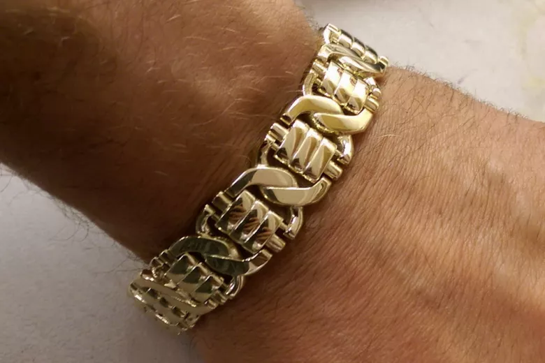 Yellow rose gold bracelet ★ russiangold.com ★ Gold 585 333 Low price