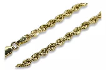 Cadena de cuerda Corda amarilla italiana de oro de 14 quilates cb019y