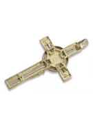 Italienisch gelb weiß Russisch Sowjetrose 14 Karat Gold Katholisches Kreuz ctc089yw