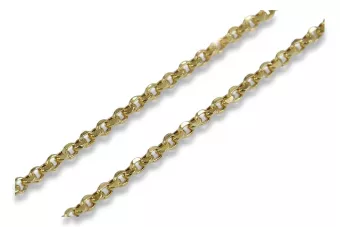 Or jaune italien 14 carats Ancre diamant taillé chaîne cc003y