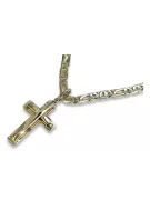 Cruz de oro con una cadena ★ zlotychlopak.pl Sello de oro 585 333 ¡★ Precio bajo!