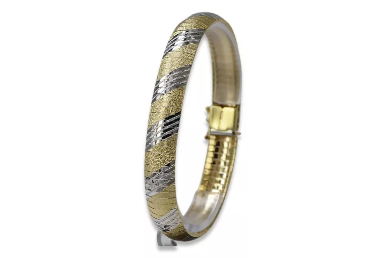 Gelb Italienisches 14 Karat Gold Fancy Armband cfb005yw