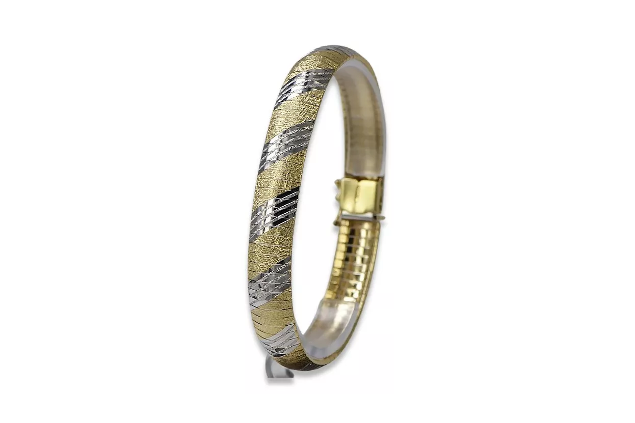 Yellow white Italian 14k gold fancy bracelet cbt003yw Yellow white Italian 14k gold fancy bracelet cbt003yw