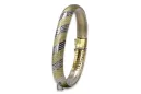 Yellow white Italian 14k gold fancy bracelet cbt003yw