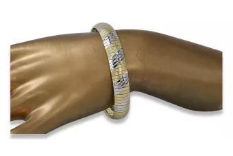 Yellow white Italian 14k gold fancy bracelet cbt003yw