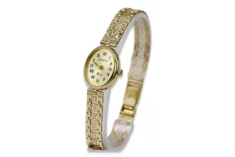 Жовта 14k золота леді Женева годинник Lady Gift lw092y