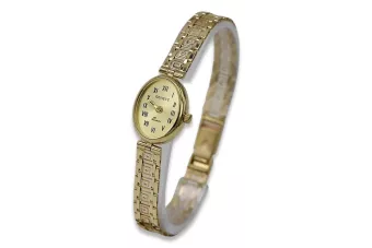 Goldene Damenuhr ★ zlotychlopak.pl ★ Gold Reinheit 585 333 Niedriger Preis!