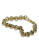 Bracelet d’ancrage en or jaune italien 14 carats cb025y