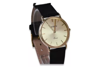 Goldene Herrenuhr Geneve ★ zlotychlopak.pl ★ Gold Reinheit 585 333 Niedriger Preis!