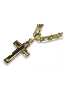 Cruz de oro con una cadena ★ zlotychlopak.pl Sello de oro 585 333 ¡★ Precio bajo!