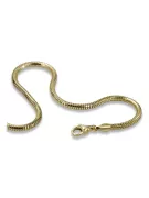 Браслет Snake Tondo из итальянского желтого золота 14 карат cb020y