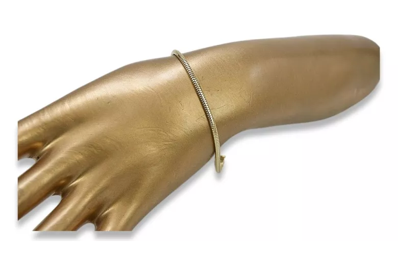 Italienisches Schlangen-Tondo-Armband aus 14 Karat Gelbgold cb020y