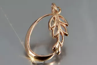 Російська радянська срібна троянда позолочена 925 СРСР Підвіска з вінтажного листя vpn084rp