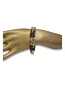 Italian yellow 14k 585 gold onyx bracelet cb102y