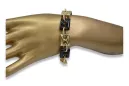 Italienisches gelbes Onyx-Armband aus 14 Karat 585er Gold cb102y