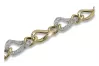 Yellow & white Italian gold fancy bracelet cb141