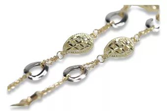 Bracelet fantaisie en or italien blanc 14k cb146yw