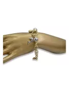 Bracelet fantaisie en or italien 14 carats jaune & blanc cb134yw