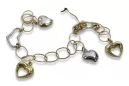 Bracelet fantaisie en or italien 14 carats jaune & blanc cb136yw