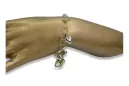 Bracelet fantaisie en or italien 14 carats jaune & blanc cb136yw