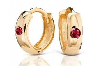 Rožiniai auskariai Vintage aukso 14k 585 gėlės su Aleksandritas Rubinas Sapyras Smaragdas Cirkonijos cec010r