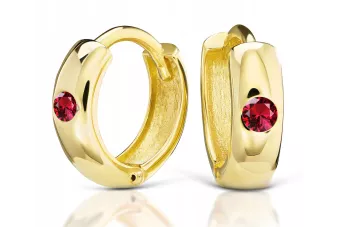 Boucles d’oreilles jaune 14 carats Alexandrite Rubis Émeraude Saphir Zircon cec010y