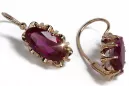 Russe soviétique argent rose or plaqué 925 Alexandrite Rubis Émeraude Saphir Aigue-marine Zircon ... Boucles d’oreilles VEC039RP