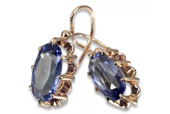 Vintage silver rose gold plated 925 Alexandrite Ruby Emerald Sapphire Aquamarine Zircon ... earrings vec039rp