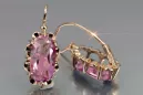 Russe soviétique argent rose or plaqué 925 Alexandrite Rubis Émeraude Saphir Aigue-marine Zircon ... Boucles d’oreilles VEC039RP