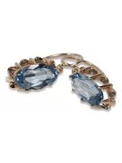 Russe soviétique argent rose or plaqué 925 Alexandrite Rubis Émeraude Saphir Aigue-marine Zircon ... Boucles d’oreilles VEC039RP