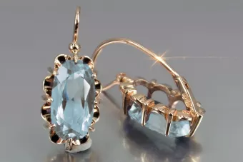 Vintage silver rose gold plated 925 Alexandrite Ruby Emerald Sapphire Aquamarine Zircon ... earrings vec039rp