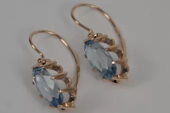 Vintage silver rose gold plated 925 Alexandrite Ruby Emerald Sapphire Aquamarine Zircon ... earrings vec039rp