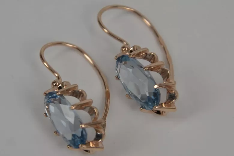 Russe soviétique argent rose or plaqué 925 Alexandrite Rubis Émeraude Saphir Aigue-marine Zircon ... Boucles d’oreilles VEC039RP