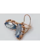 Russe soviétique argent rose or plaqué 925 Alexandrite Rubis Émeraude Saphir Aigue-marine Zircon ... Boucles d’oreilles VEC039RP