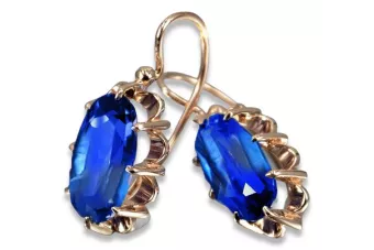 Russe soviétique argent rose or plaqué 925 Alexandrite Rubis Émeraude Saphir Aigue-marine Zircon ... Boucles d’oreilles VEC039RP
