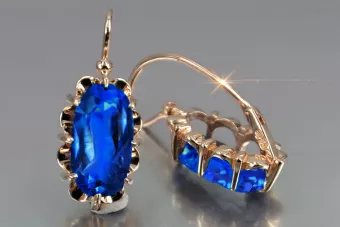 Vintage silver rose gold plated 925 Alexandrite Ruby Emerald Sapphire Aquamarine Zircon ... earrings vec039rp