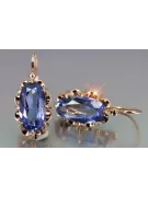 Russisches sowjetisches Silber Rosé vergoldet 925 Alexandrit Rubin Smaragd Saphir Aquamarin Zirkon ... Ohrringe vec039rp