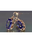 Russe soviétique argent rose or plaqué 925 Alexandrite Rubis Émeraude Saphir Aigue-marine Zircon ... Boucles d’oreilles VEC039RP