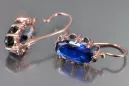 Russe soviétique argent rose or plaqué 925 Alexandrite Rubis Émeraude Saphir Aigue-marine Zircon ... Boucles d’oreilles VEC039RP