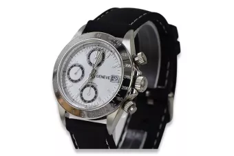 White 14k 585 gold men's watch Geneve wristwatch mw041w