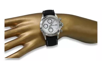Męski zegarek z białego 14k złota 585 Geneve mw041w