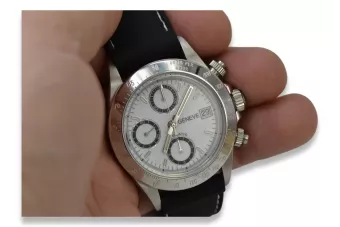 Męski zegarek z białego 14k złota 585 Geneve mw041w