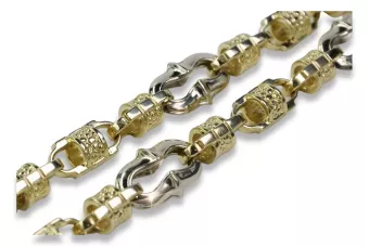 Italienisches gelbes 14-Karat-585-Gold-Unikat-Armband cb053yw