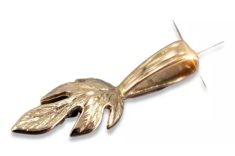 Russisches sowjetisches Silber rosévergoldet 925 UdSSR Vintage-Blatt-Anhänger vpn018rp