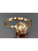 Radziecki 14k 585 złoty Rosyjski pierścionek z różowego złota z perłą vrpr009
