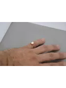 Radziecki 14k 585 złoty Rosyjski pierścionek z różowego złota z perłą vrpr009